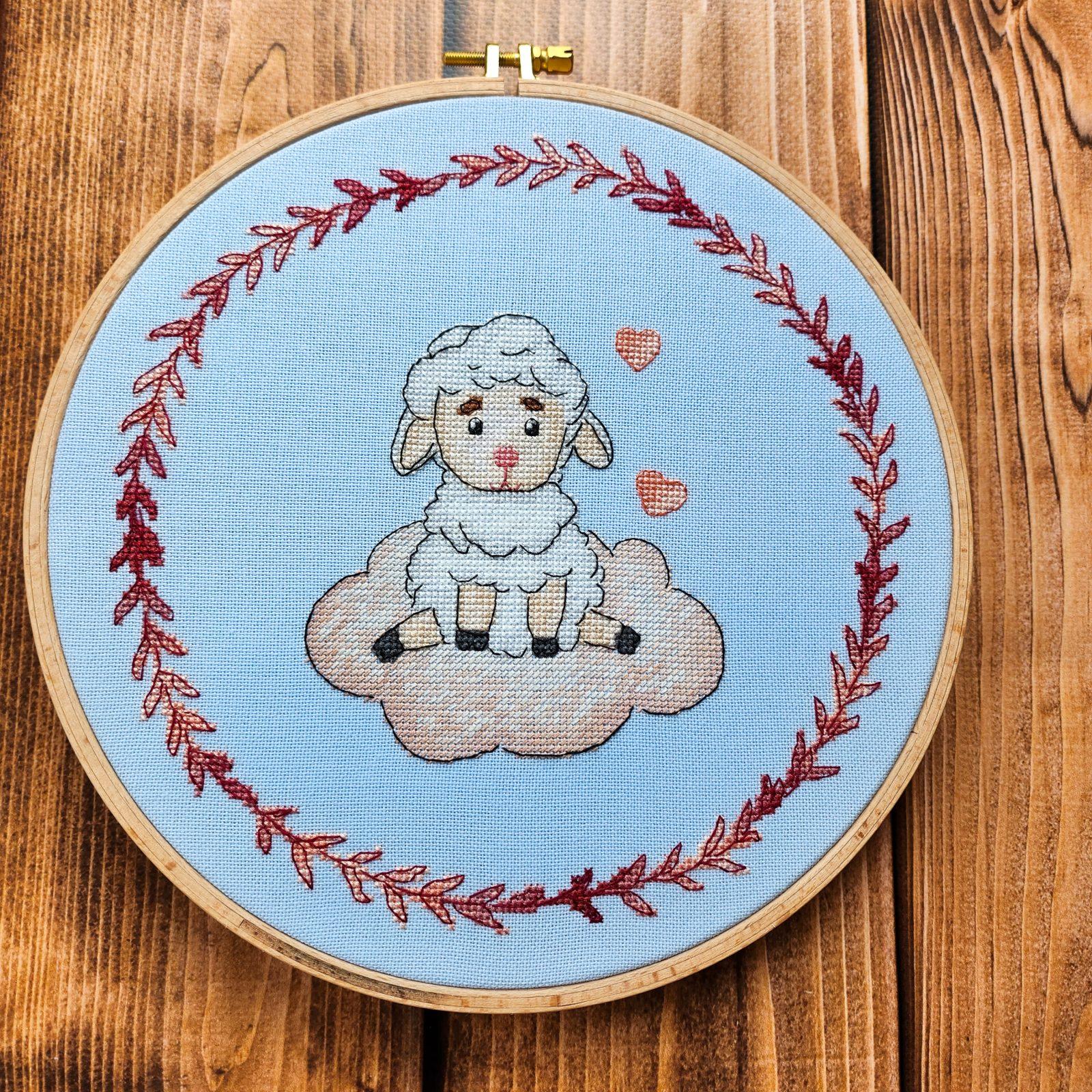 Sitting on a Cloud - cyfrowy wzór haftu krzyżykowego - ETSY - obrazek 5