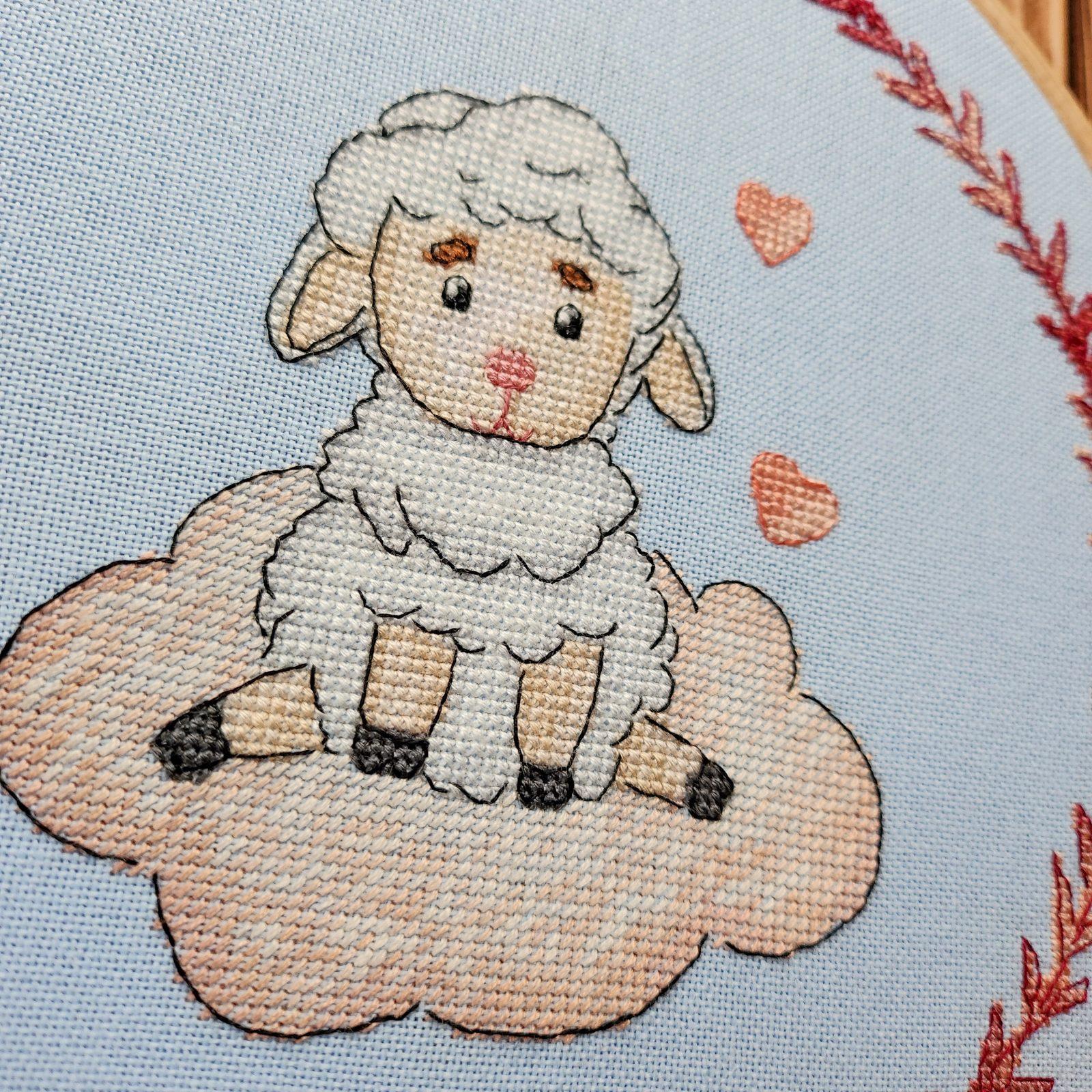 Sitting on a Cloud - cyfrowy wzór haftu krzyżykowego - ETSY - obrazek 4