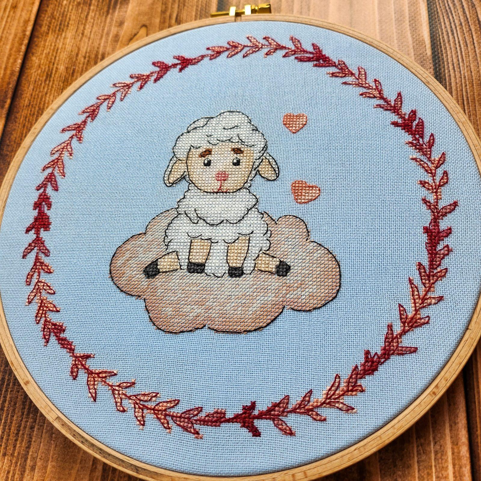 Sitting on a Cloud - cyfrowy wzór haftu krzyżykowego - ETSY - obrazek 2