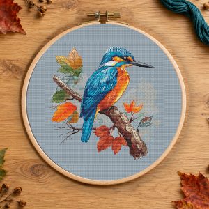 Autumn Kingfisher – cyfrowy wzór haftu krzyżykowego